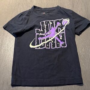 Jordan Kids' Black Tee with Purple Graphic